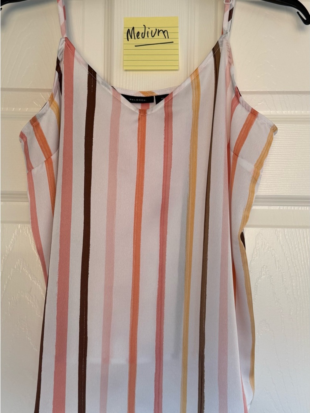 Halogen Pink, Brown & Cream Striped Sleeveless Cami